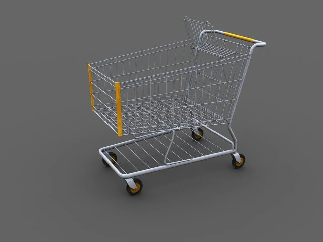 Carrello della spesa Lowpoly Modello 3D .c4d .max .obj .3ds .fbx .stl .blend