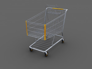 Shopping Cart Lowpoly Modello 3D