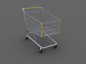 Shopping Cart Lowpoly Modello 3D