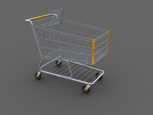 Shopping Cart Lowpoly Modello 3D
