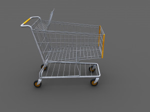 Shopping Cart Lowpoly Modello 3D