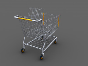 Shopping Cart Lowpoly Modello 3D