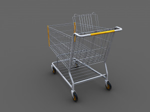 Shopping Cart Lowpoly Modello 3D