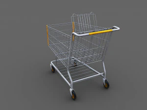 Carrello della spesa Lowpoly Modello 3D