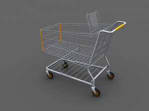 Shopping Cart Lowpoly Modello 3D