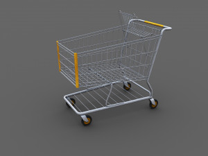 Shopping Cart Lowpoly Modello 3D