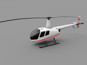 Robinson R44 Lowpoly 3D 모델