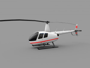 Robinson R44 Lowpoly 3D 모델