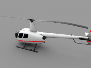 Robinson R44 Lowpoly 3D 모델