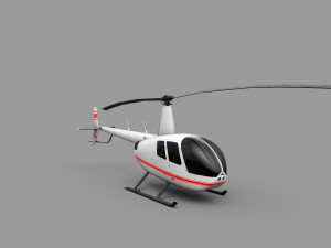 Robinson R44 Lowpoly 3D 모델