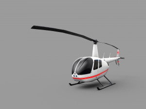Robinson R44 Lowpoly 3D 모델