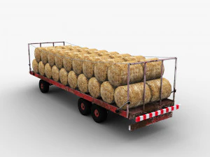 Bale Trailer Lowpoly 3D Model