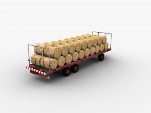 Bale Trailer Lowpoly 3D Model