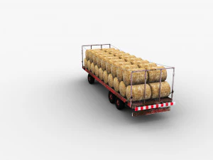 Bale Trailer Lowpoly 3D Model