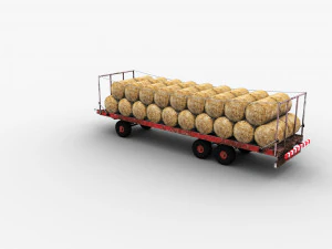 Bale Trailer Lowpoly 3D Model