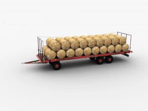 Bale Trailer Lowpoly 3D Model