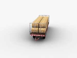 Bale Trailer Lowpoly 3D Model