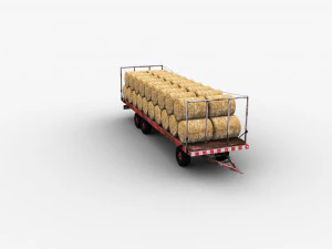 Bale Trailer Lowpoly 3D Model