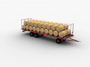 Bale Trailer Lowpoly 3D Model