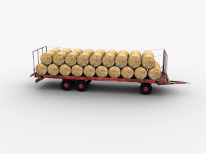 Bale Trailer Lowpoly 3D Model