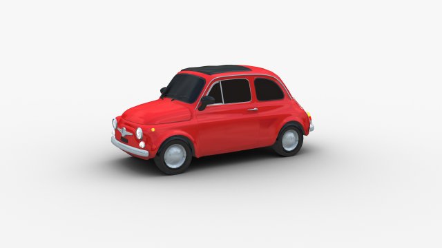 Fiat 500 Classic 3D Модель .c4d .max .obj .3ds .fbx .stl .blend 