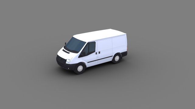 Transit Van Lowpoly 3D Модель .c4d .max .obj .3ds .fbx .stl .blend 
