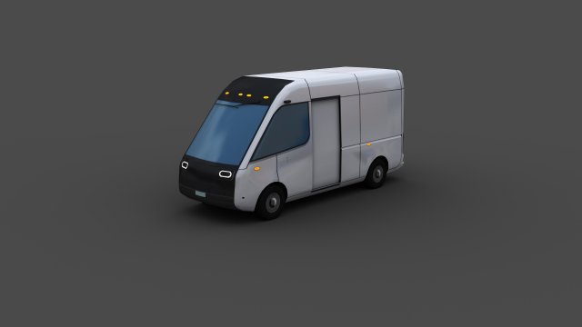 Electric Van 2 Lowpoly Model 3D .c4d .max .obj .3ds .fbx .stl .blend