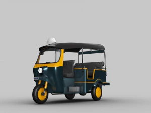Tuk tuk Lowpoly 3D Model
