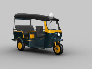 Tuk tuk Lowpoly 3D Model
