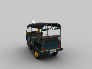 Tuk tuk Lowpoly 3D Model