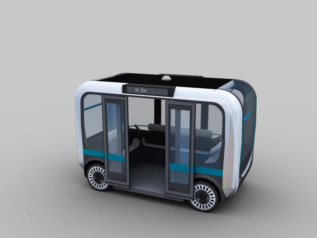 Olli Bus Lowpoly with interior 3D Model .c4d .max .obj .3ds .fbx .stl .blend