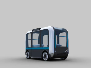 Olli Bus Lowpoly with interior 3D Model