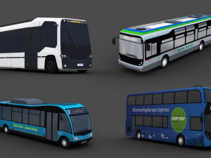 Elektrisch buspakket 2 lowpoly 3D Model