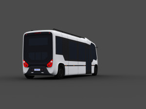 Electric Bus Pack 2 lowpoly Model 3D
