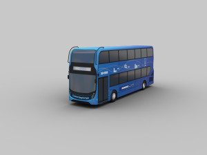 Electric Bus Pack 2 lowpoly Model 3D