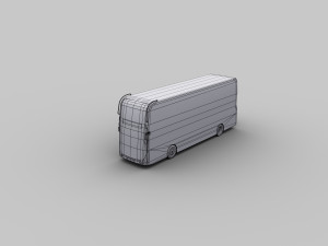 Electric Bus Pack 2 lowpoly Model 3D
