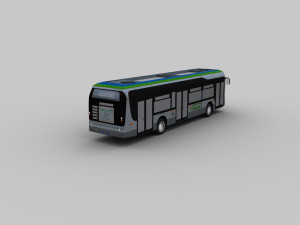 Electric Bus Pack 2 lowpoly Model 3D