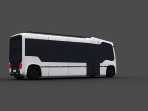 Electric Bus Pack 2 lowpoly Model 3D