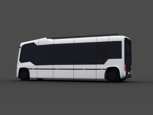 Electric Bus Pack 2 lowpoly Model 3D