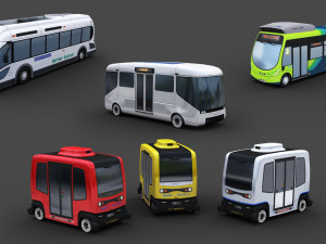 Electric Bus Pack 3 3Dモデル