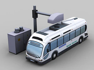 Pacote de &ocirc;nibus el&eacute;trico 3 Modelo 3D