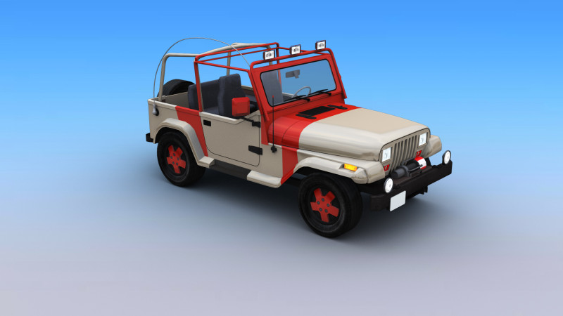 Lowpoly Jeep with interior 2 Model 3D .c4d .max .obj .3ds .fbx .stl .blend