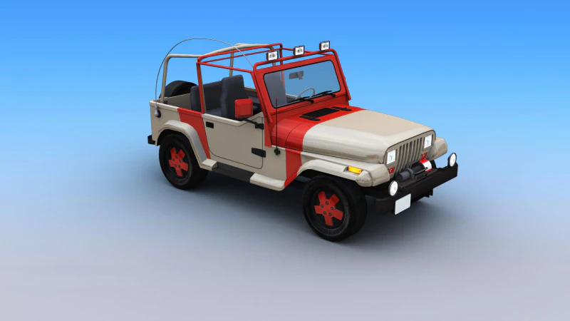 Lowpoly Jeep with interior 2 3D Model .c4d .max .obj .3ds .fbx .stl .blend 