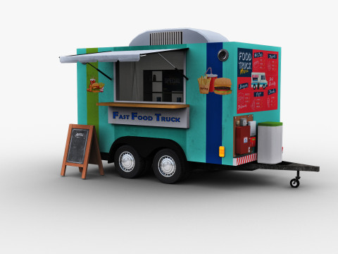 Food Truck lowpoly 3D Model