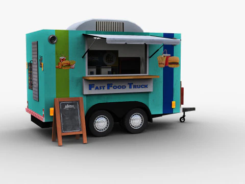 Food Truck lowpoly 3D Model