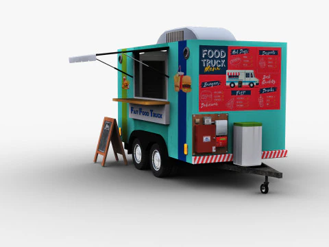 Food Truck lowpoly 3D Model
