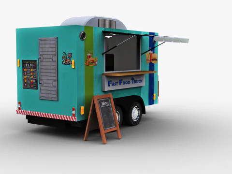 Food Truck lowpoly 3D Model
