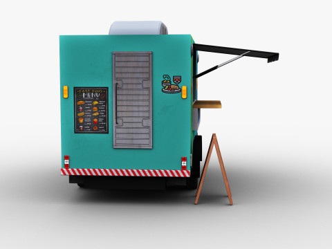 Poli rendah Truk Makanan Model 3D