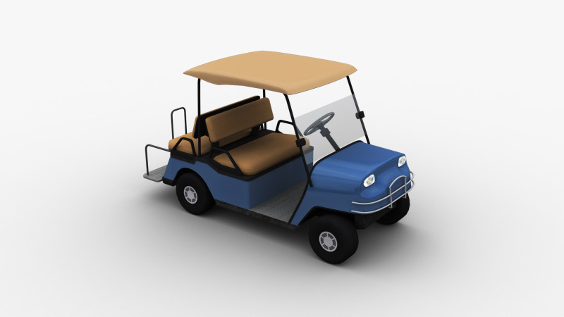 Golf Cart Lowpoly Modello 3D .c4d .max .obj .3ds .fbx .stl .blend 