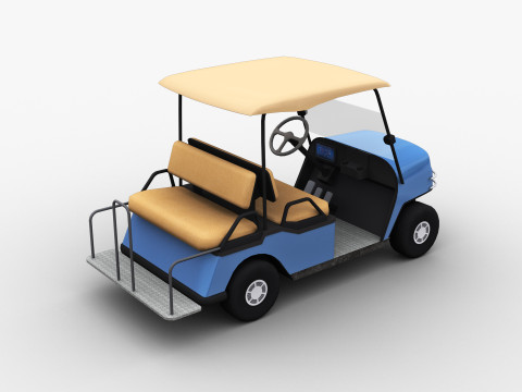Golf Cart Lowpoly Modello 3D